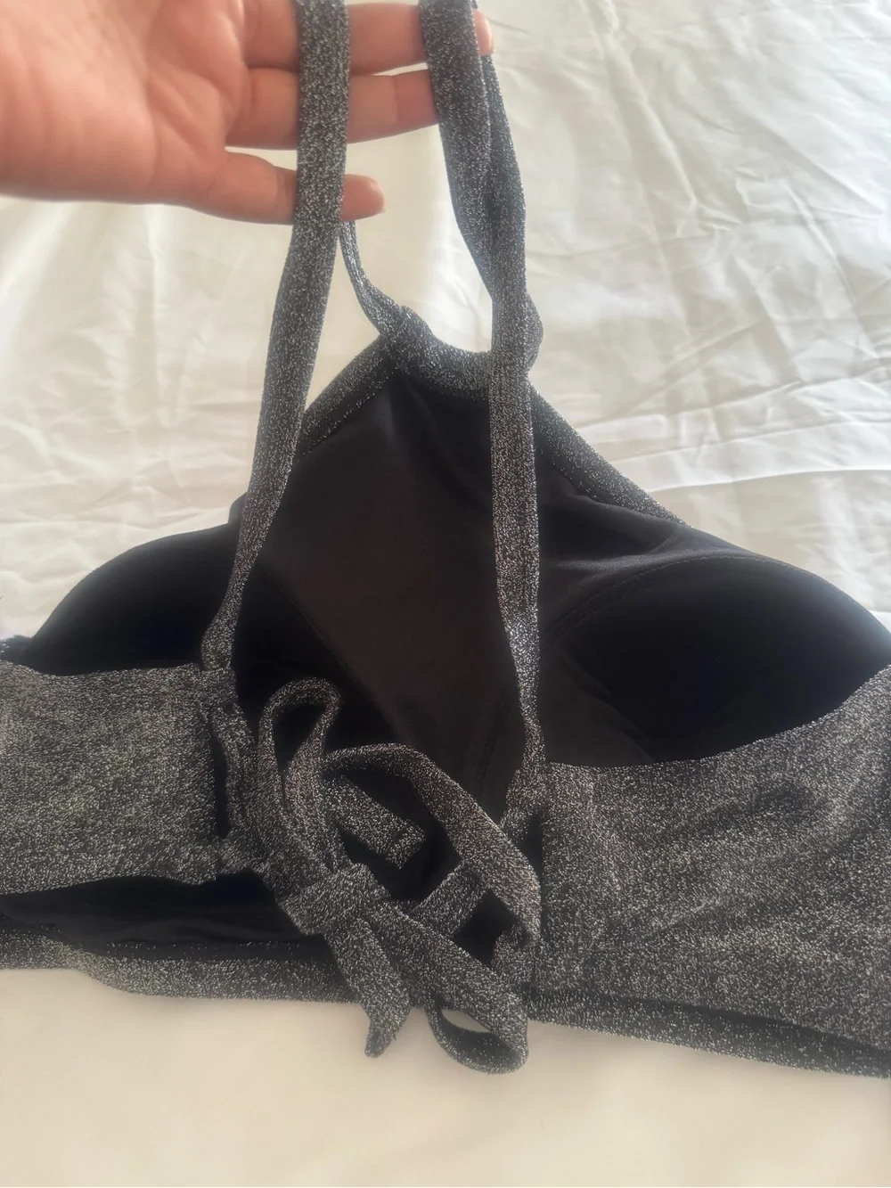 wild fable Metallic Charcoal Halter Bikini Set